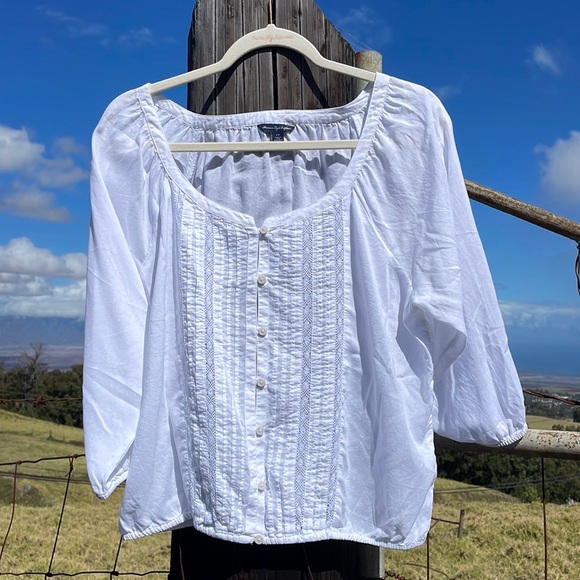 Urban outfitters White Peasant Blouse